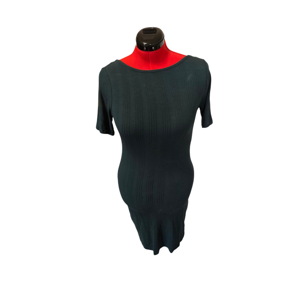 H&M green half sleeve low back midi dress, size medium